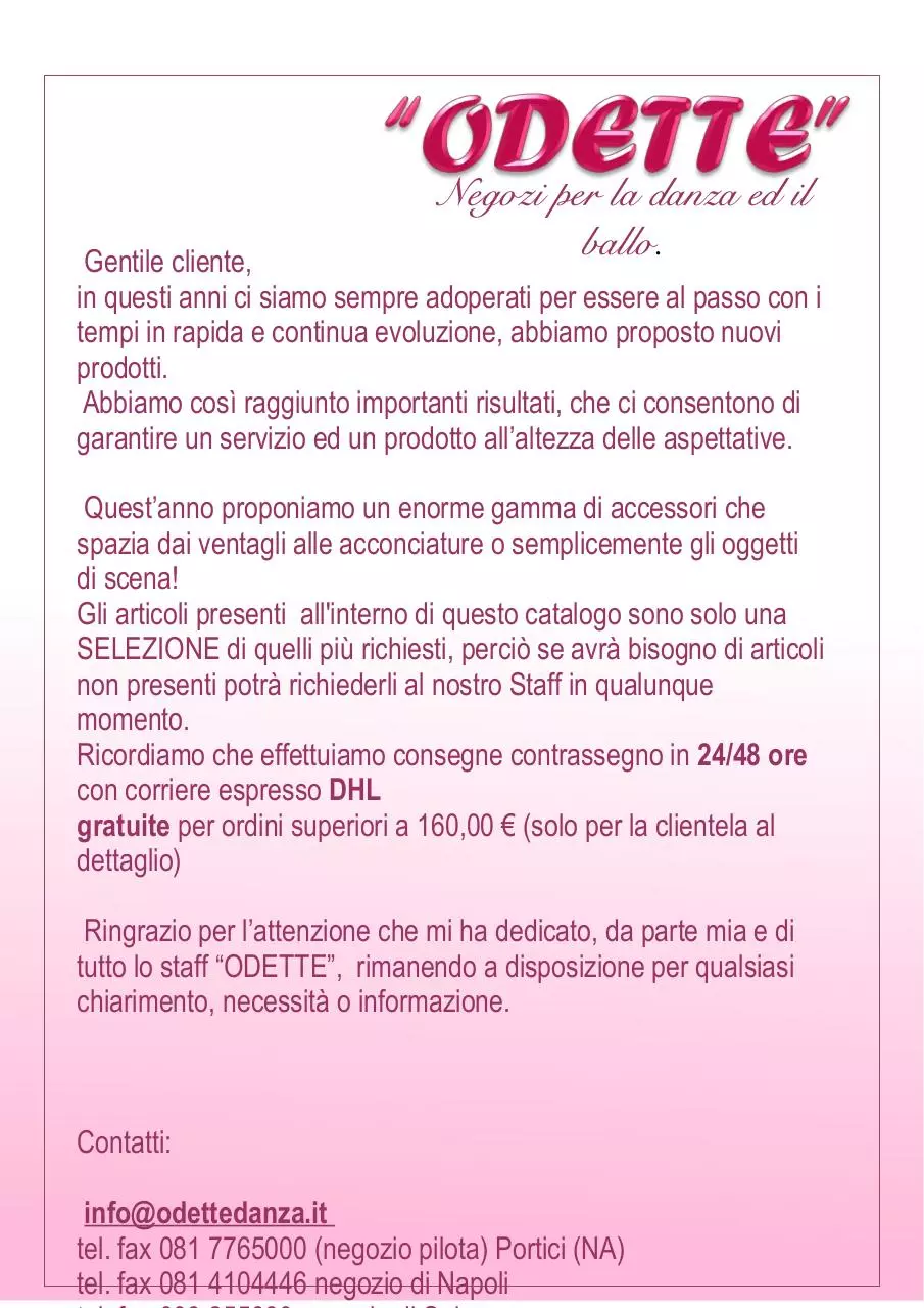 Page 2 of 20, catalogo accessori ODETTE