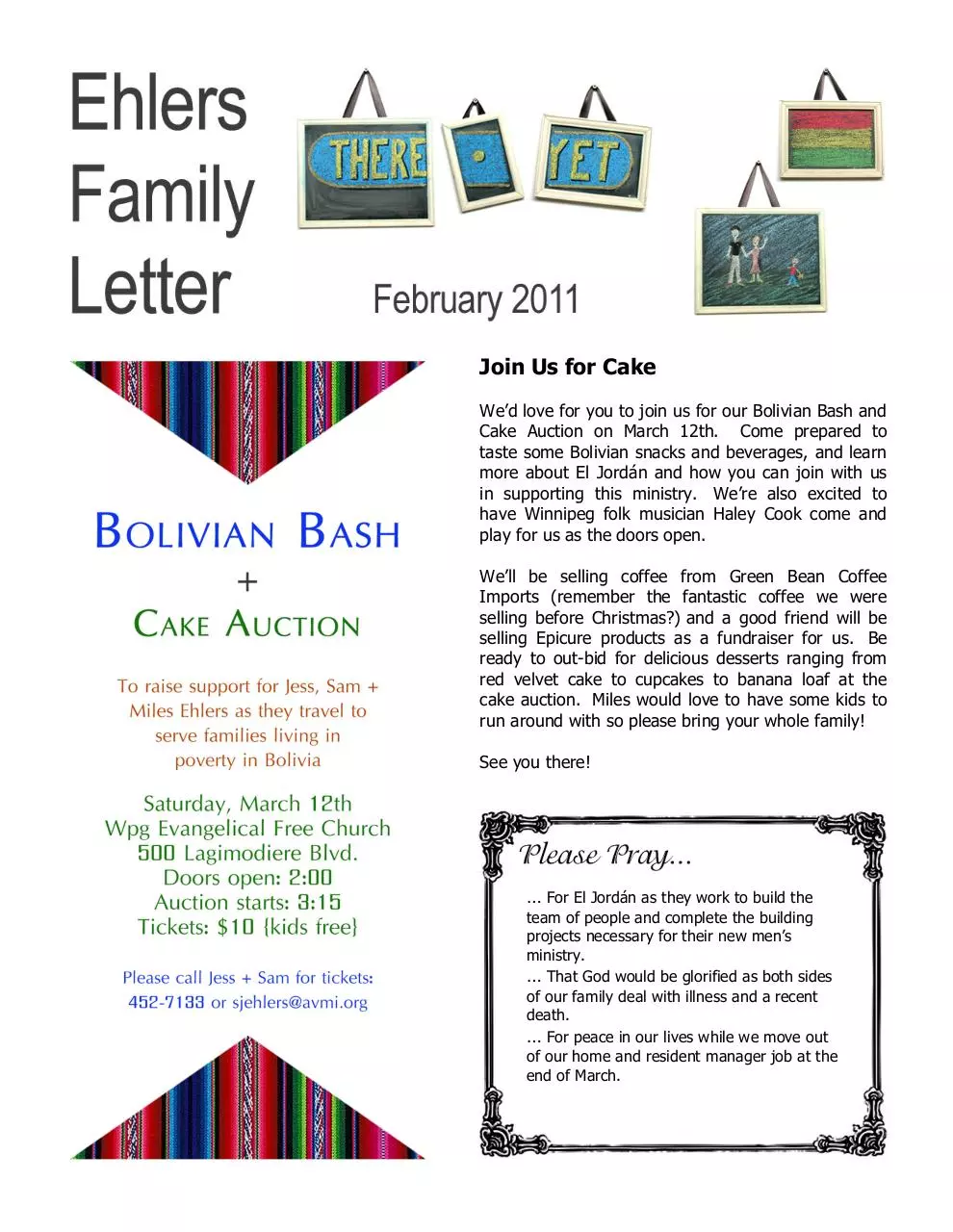 Page 1 of 2, Ehlers Family Letter Feb 2011