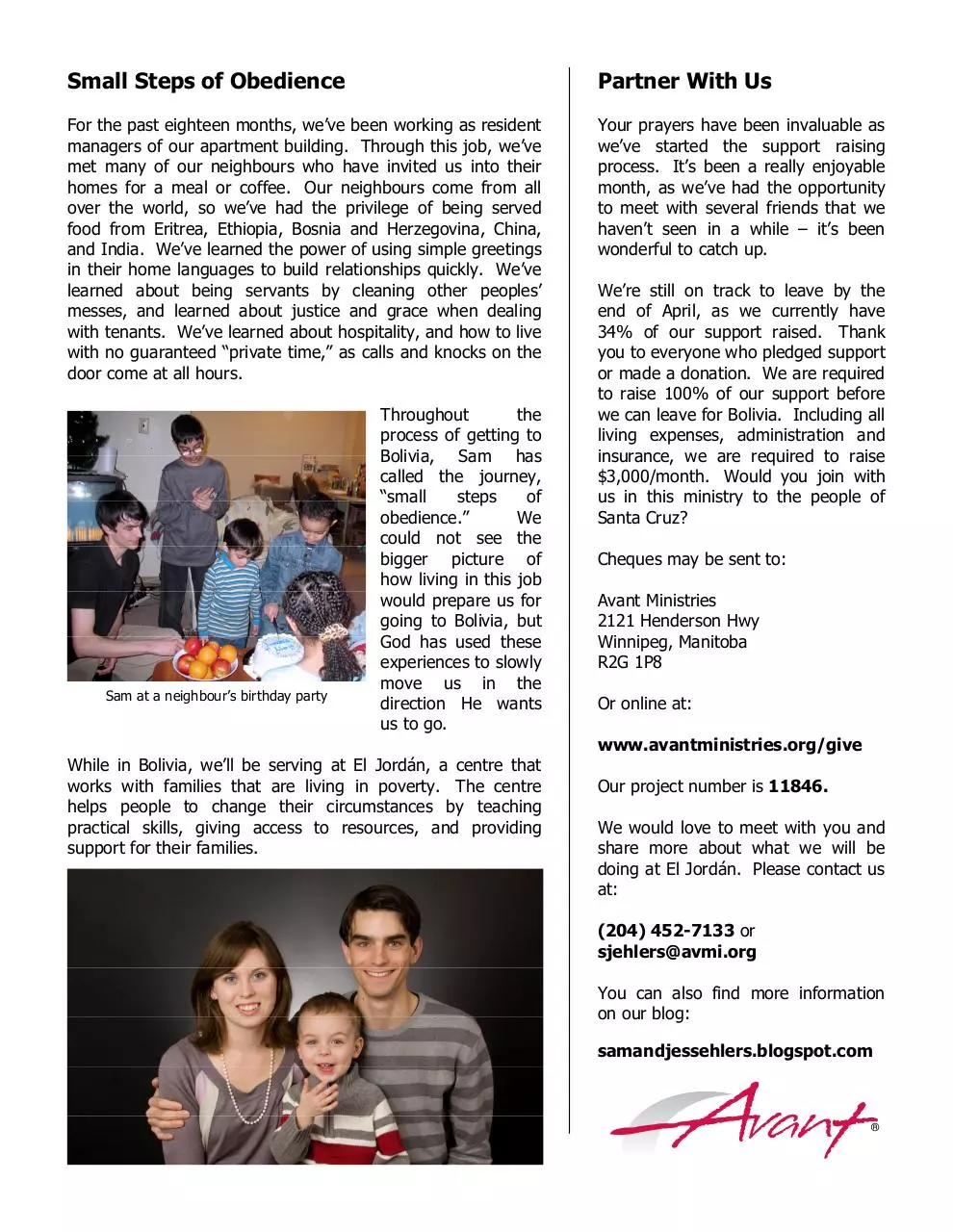 Page 2 of 2, Ehlers Family Letter Feb 2011