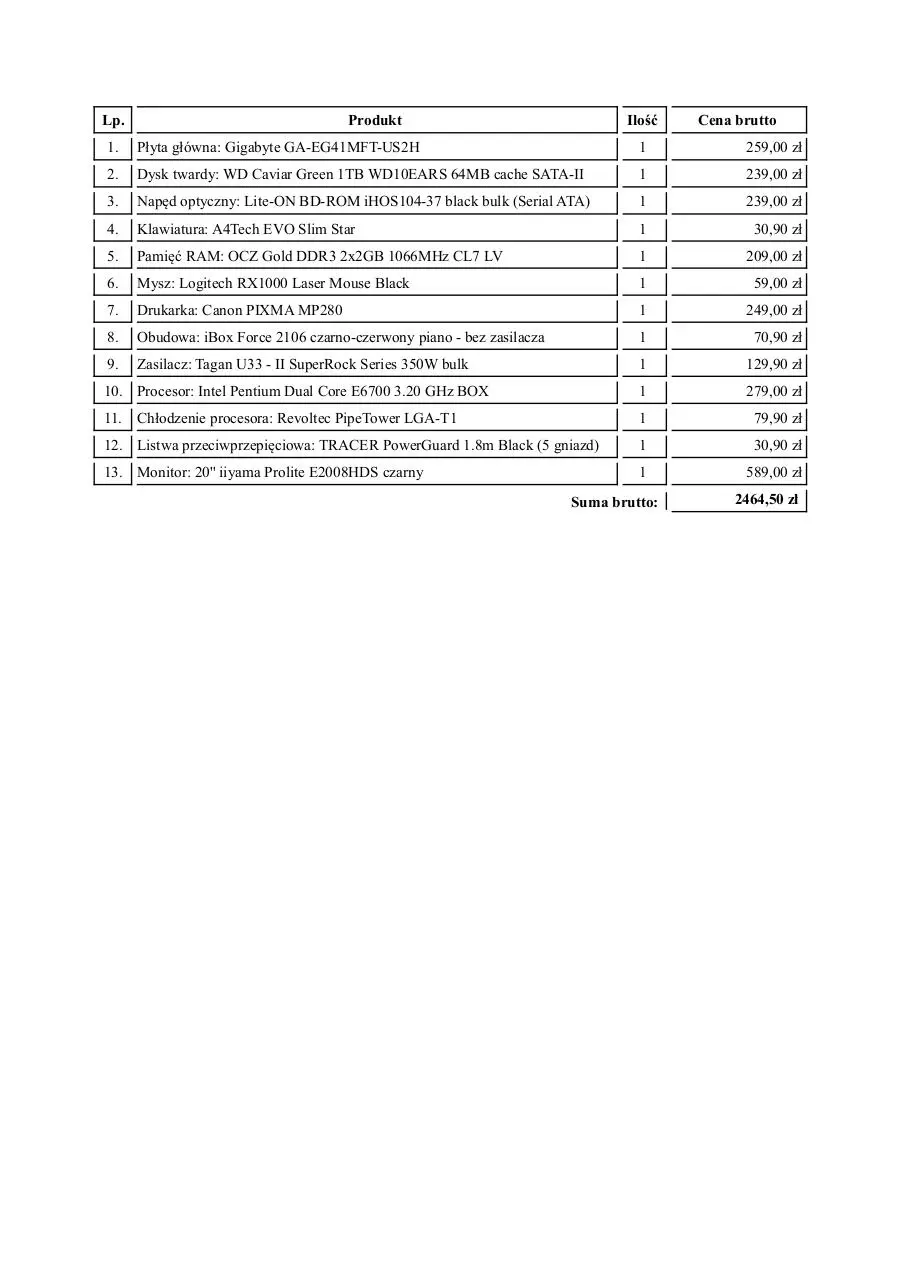 Page 1 of 1, zestaw