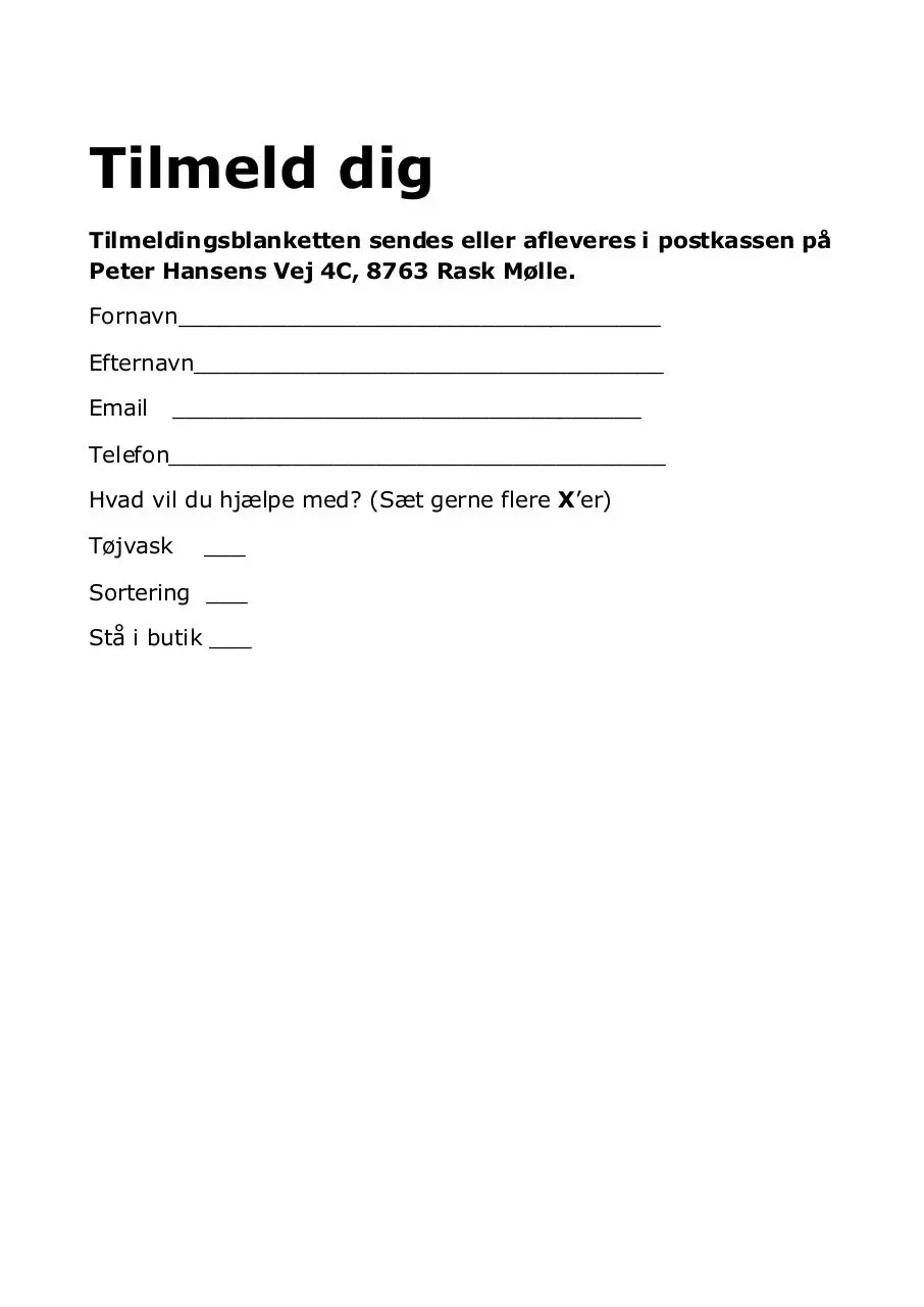 Page 1 of 1, Tilmeld dig 1