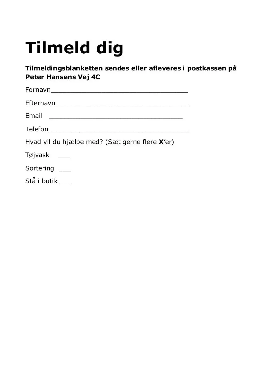 Document preview - Tilmeld dig.pdf - Page 1/1