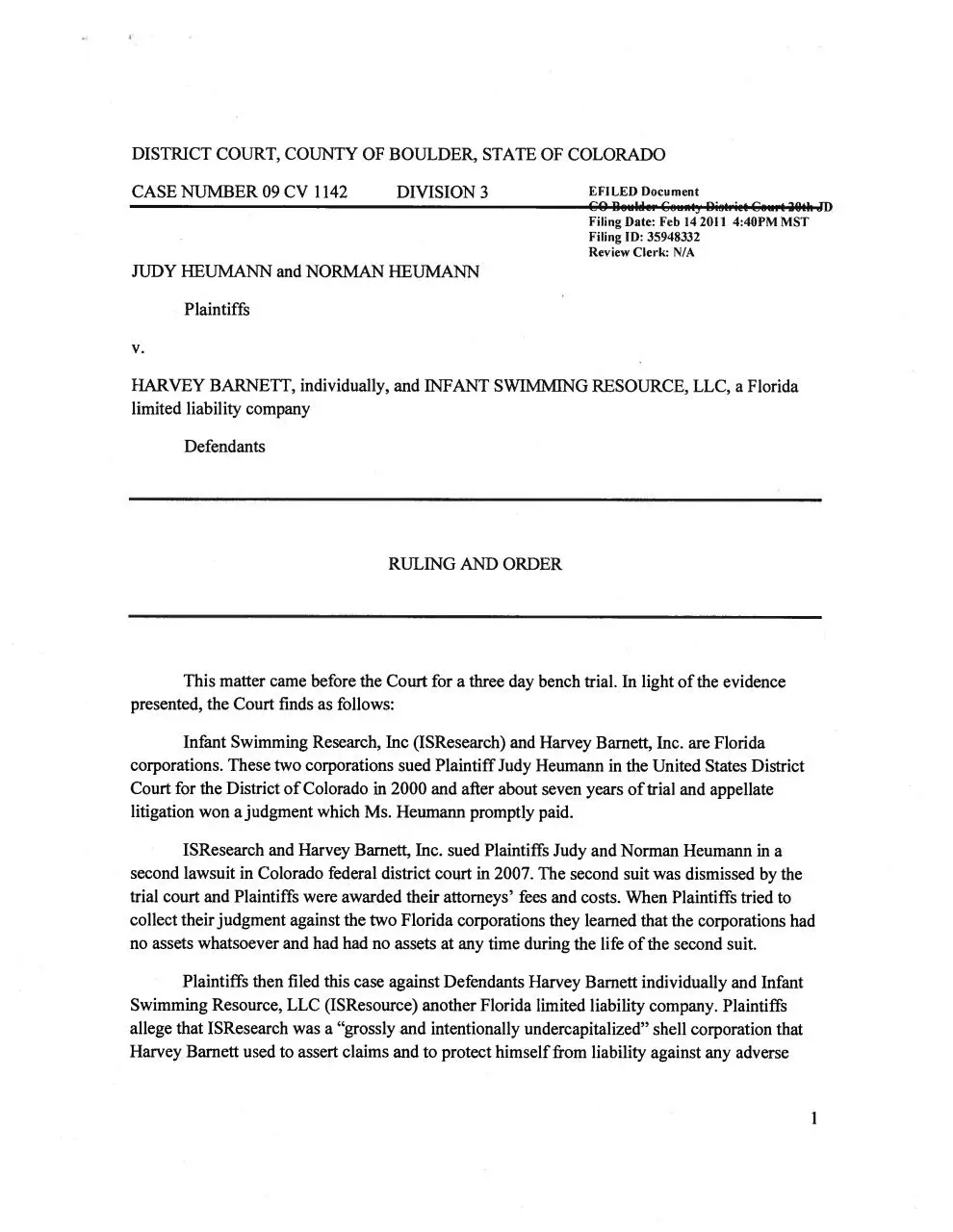 Page 1 of 8, heumann vs barnett 1