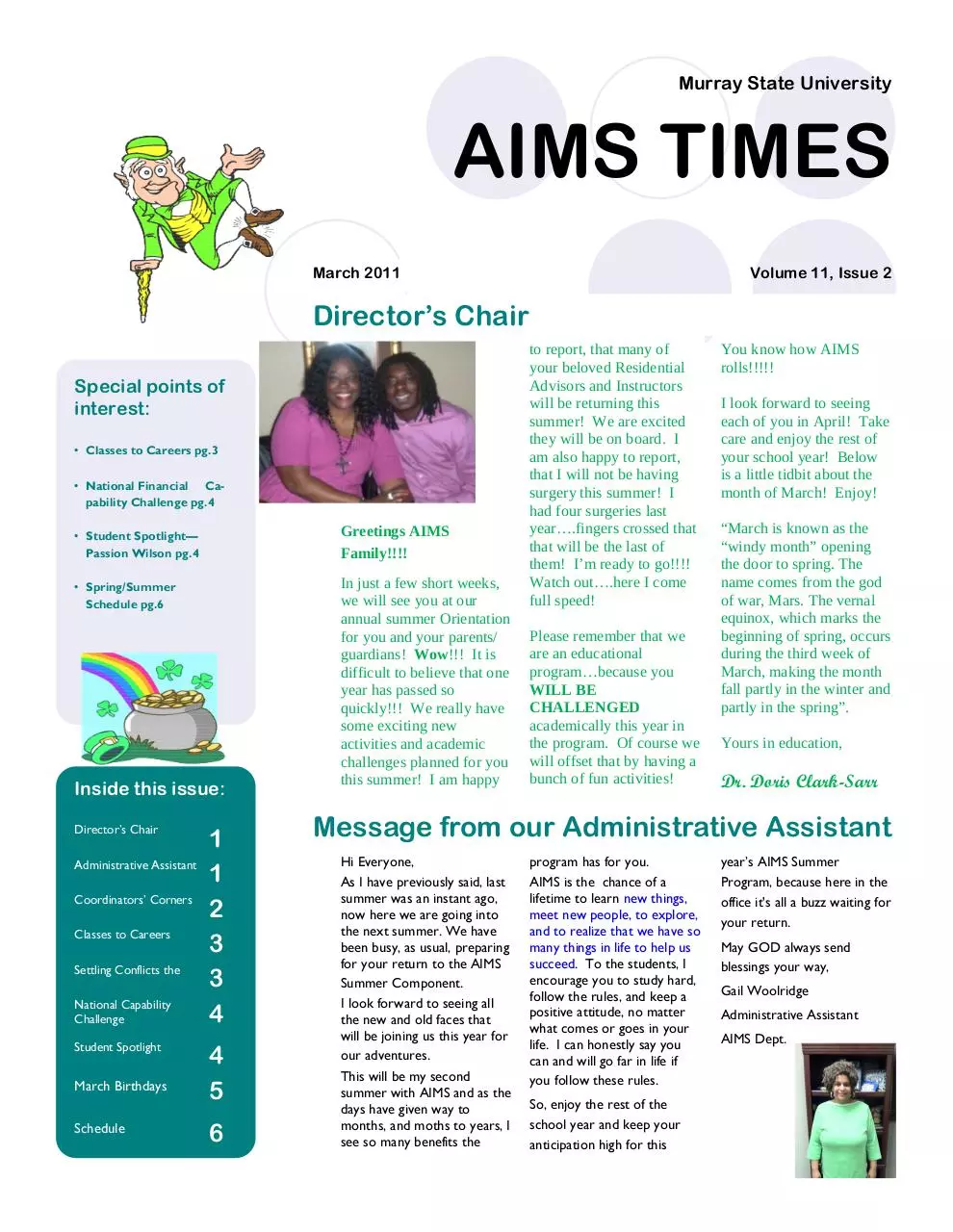 Page 1 of 6, March 2011 Newsletter