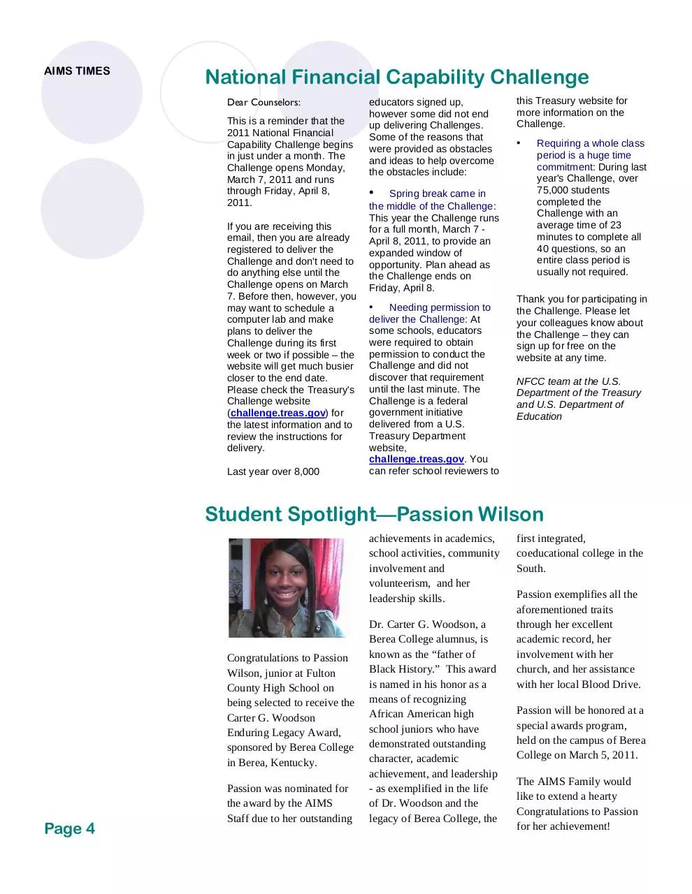 Page 4 of 6, March 2011 Newsletter