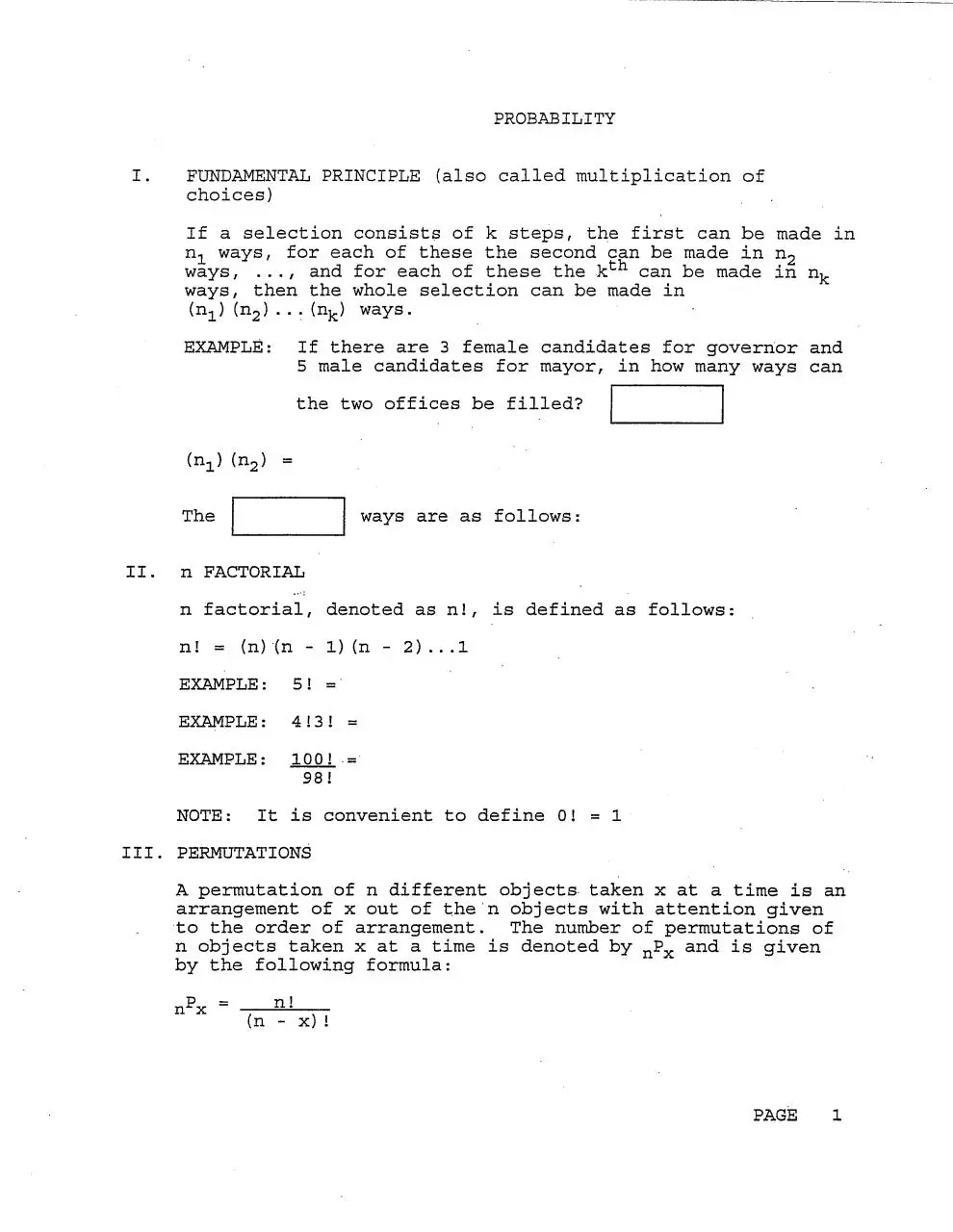 Page 1 of 30, PROBABILITY