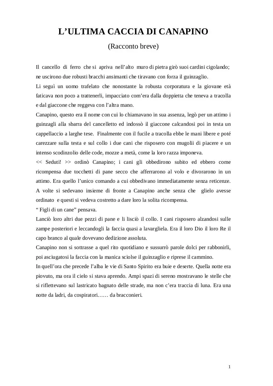 Page 1 of 13, l ultima caccia di canapino