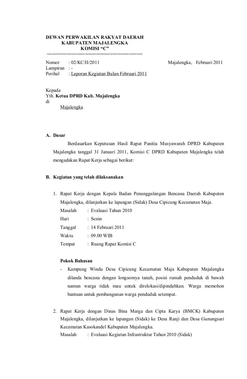 Page 1 of 5, laporan Komisi C Peb11