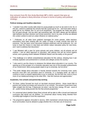 Page 2, The UK Eduscape Briefing paper on Labour Party reviews
