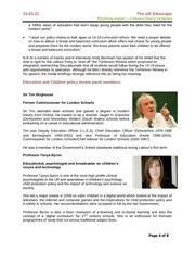 Page 4, The UK Eduscape Briefing paper on Labour Party reviews