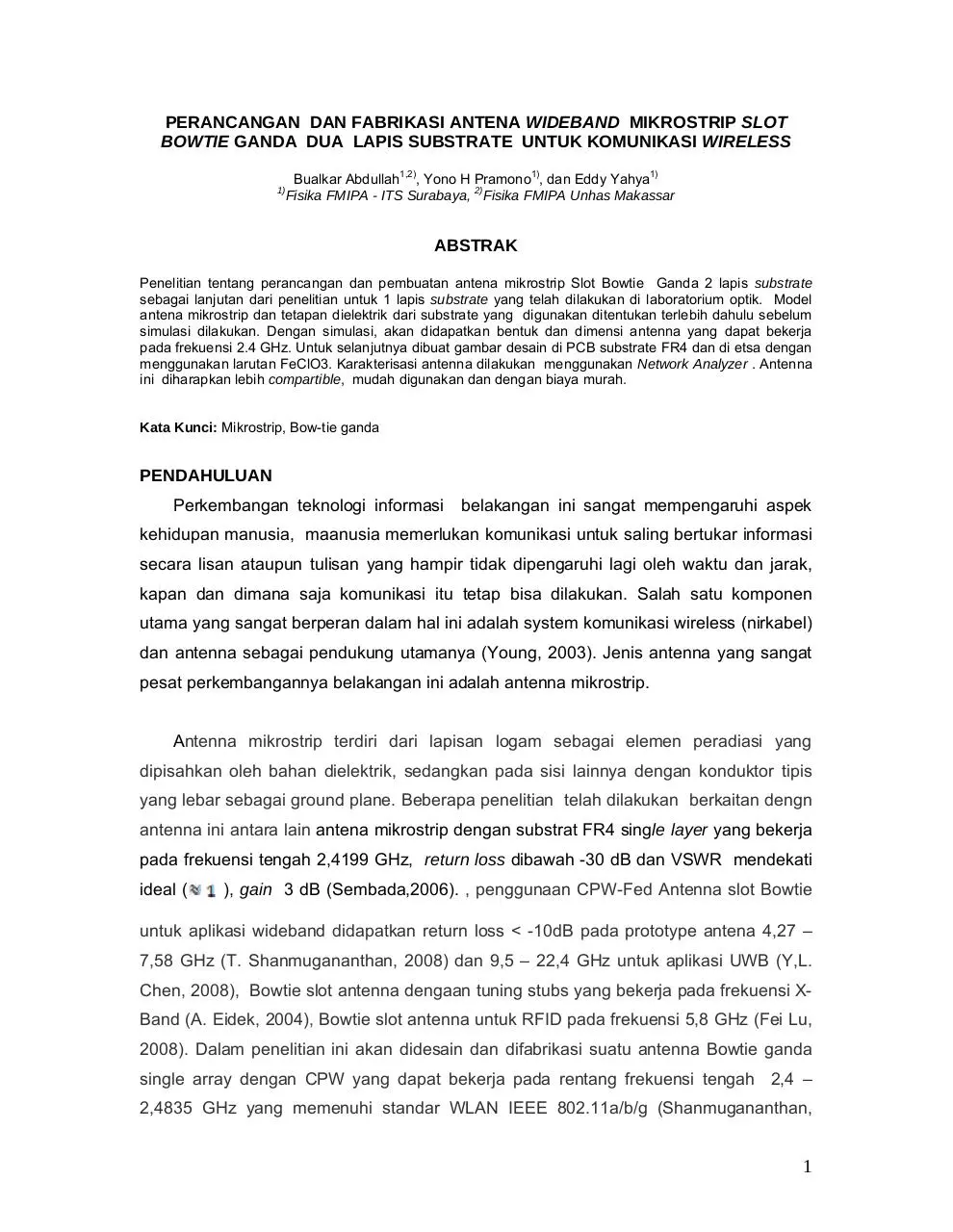 Page 1 of 7, 9 Bualkar Abdullah, Yono H Pramono, dan Eddy Yahya