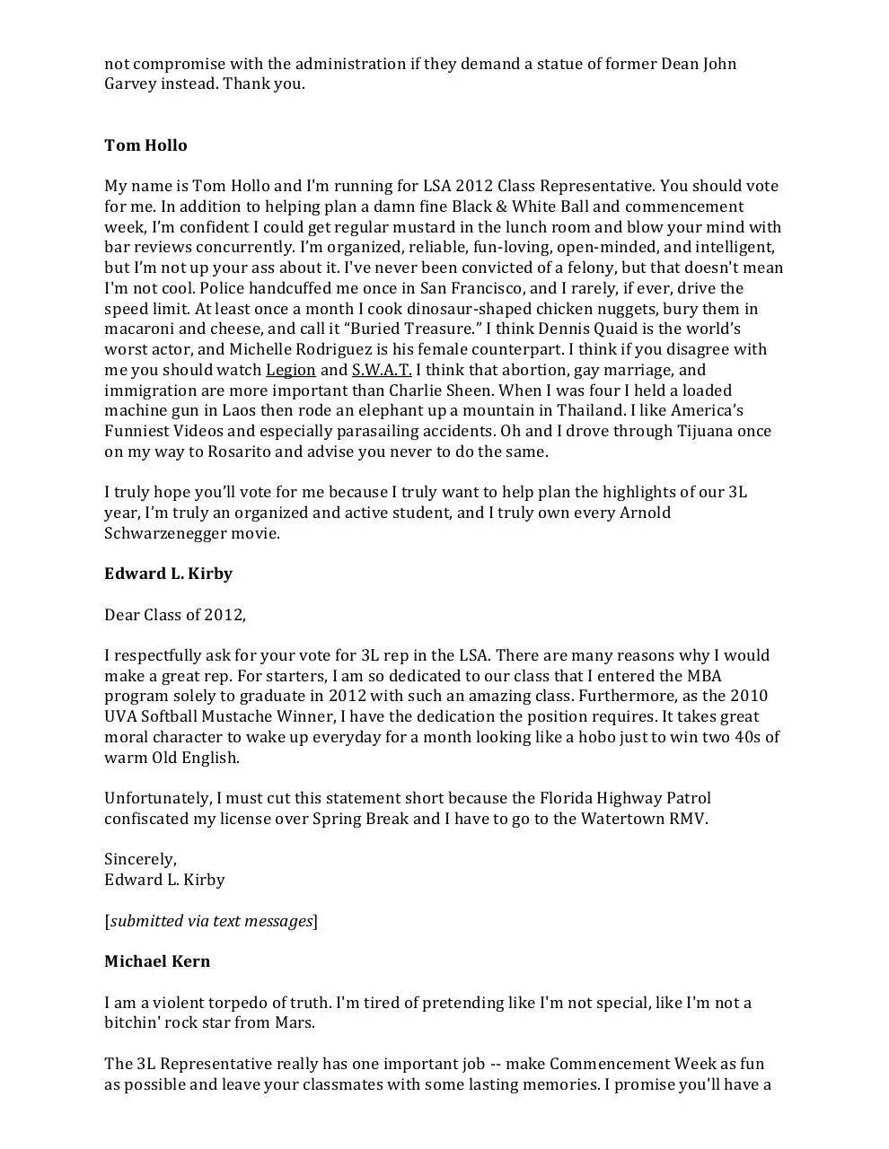 Page 5 of 9, CANDIDATE STATEMENTS updated
