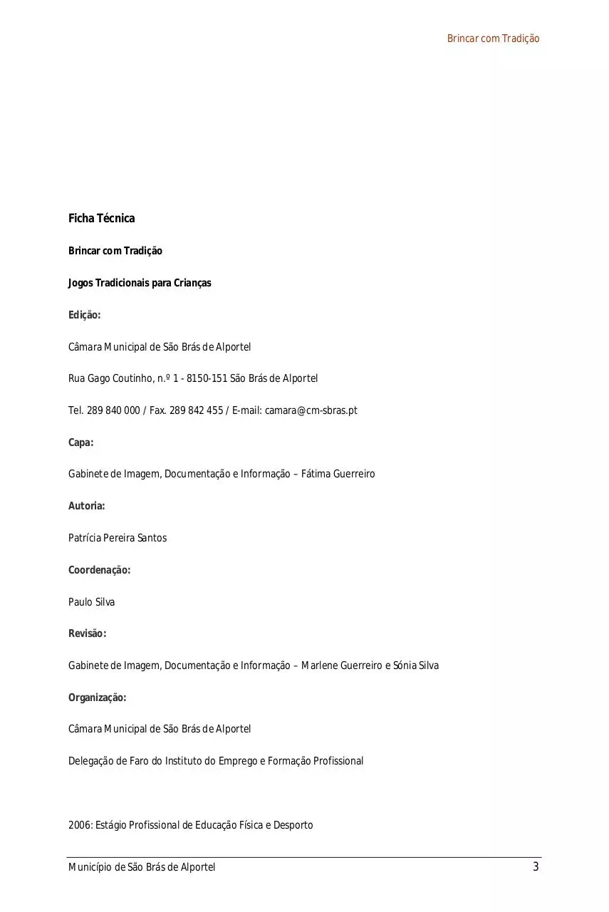 Page 3 of 106, Livro de jogos tradicionais