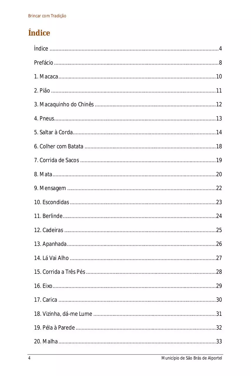 Page 4 of 106, Livro de jogos tradicionais