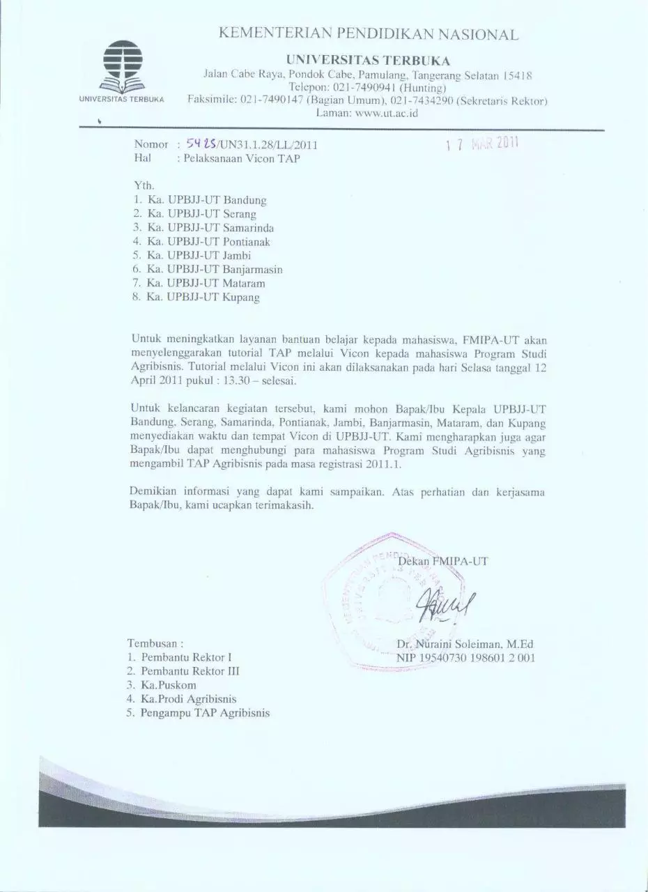 Page 1 of 1, Pelaksanaan VICON TAP
