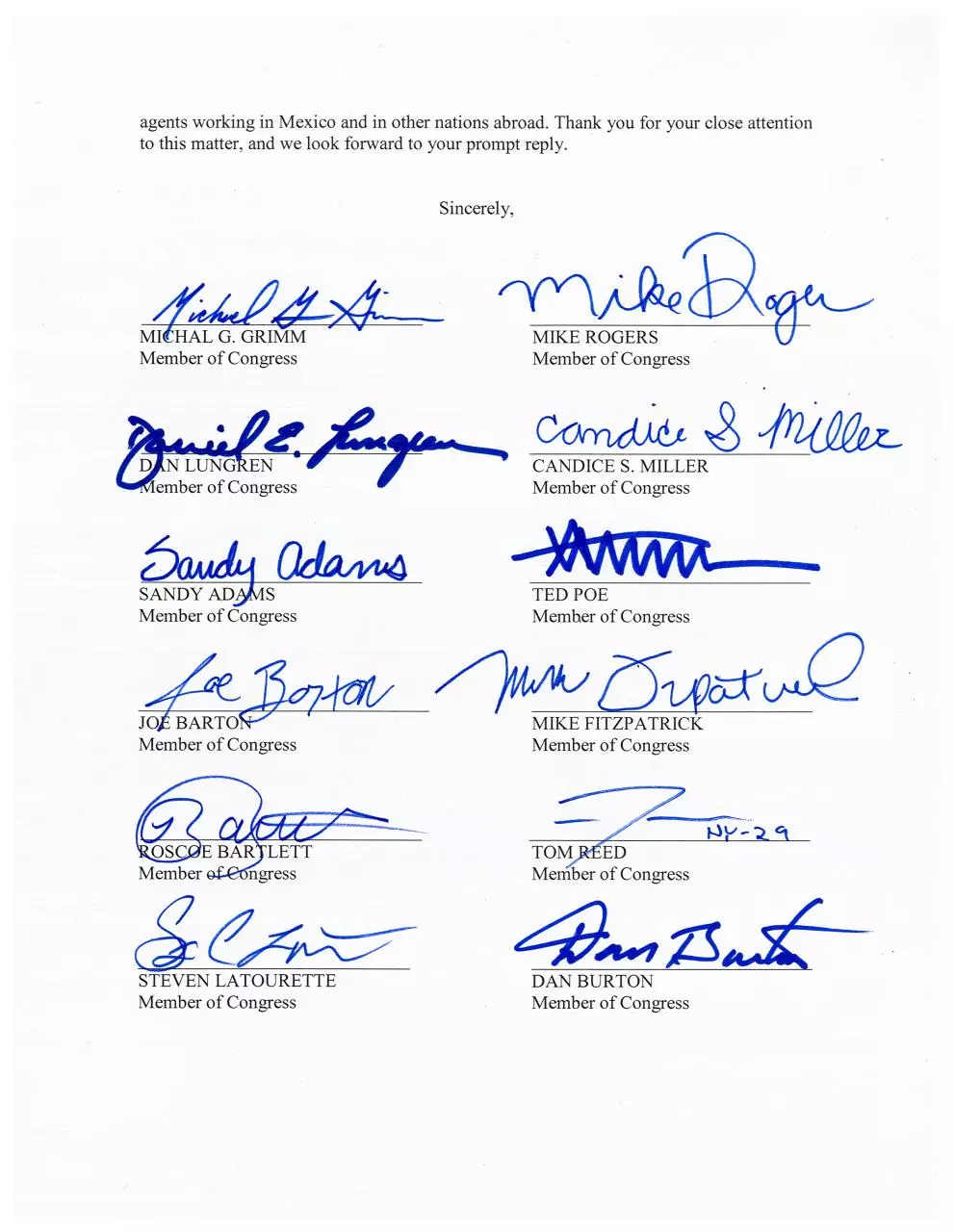 Page 2 of 4, 3.17.11 Letter to Clinton to Arm Law Enforcement in Mexico