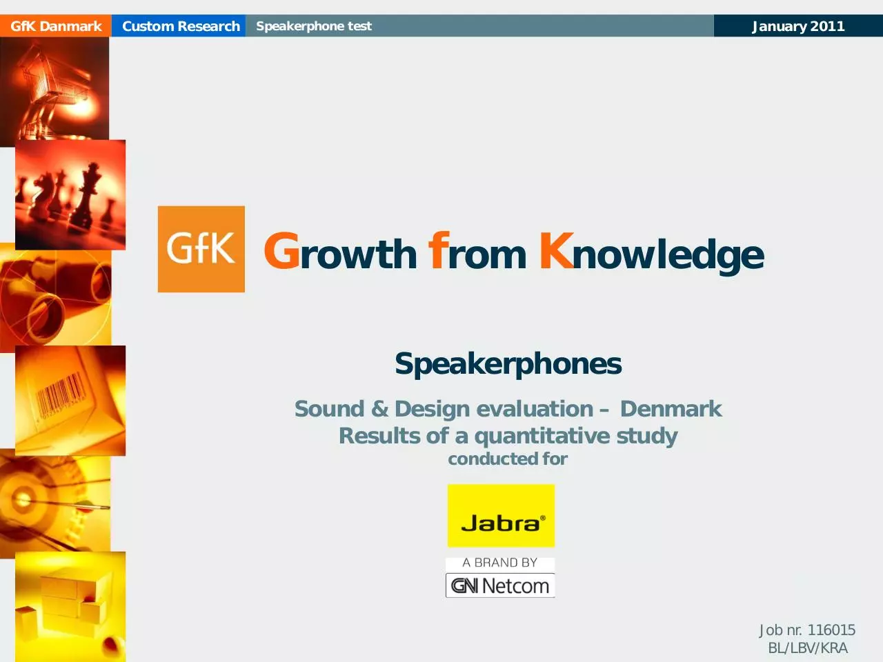 Page 1 of 15, GfK Speakerphone Study Jan2011