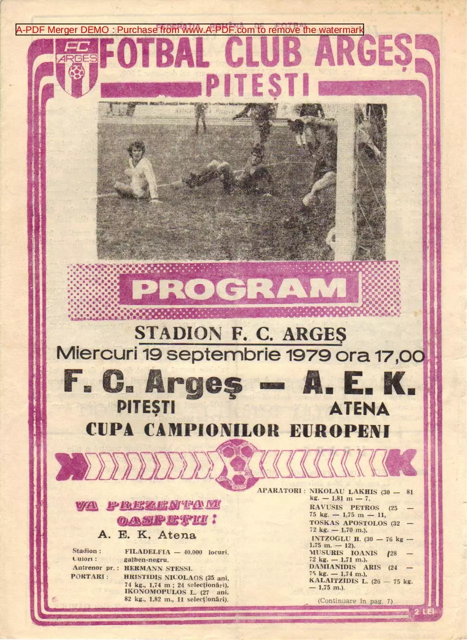 Page 1 of 8, FC Arges AEK Athens