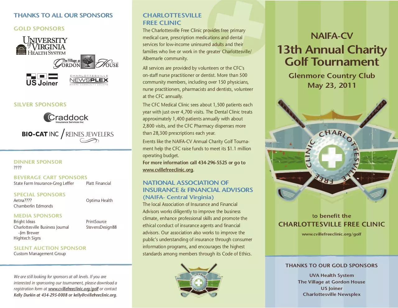 Page 1 of 2, Charity Golf Brochure