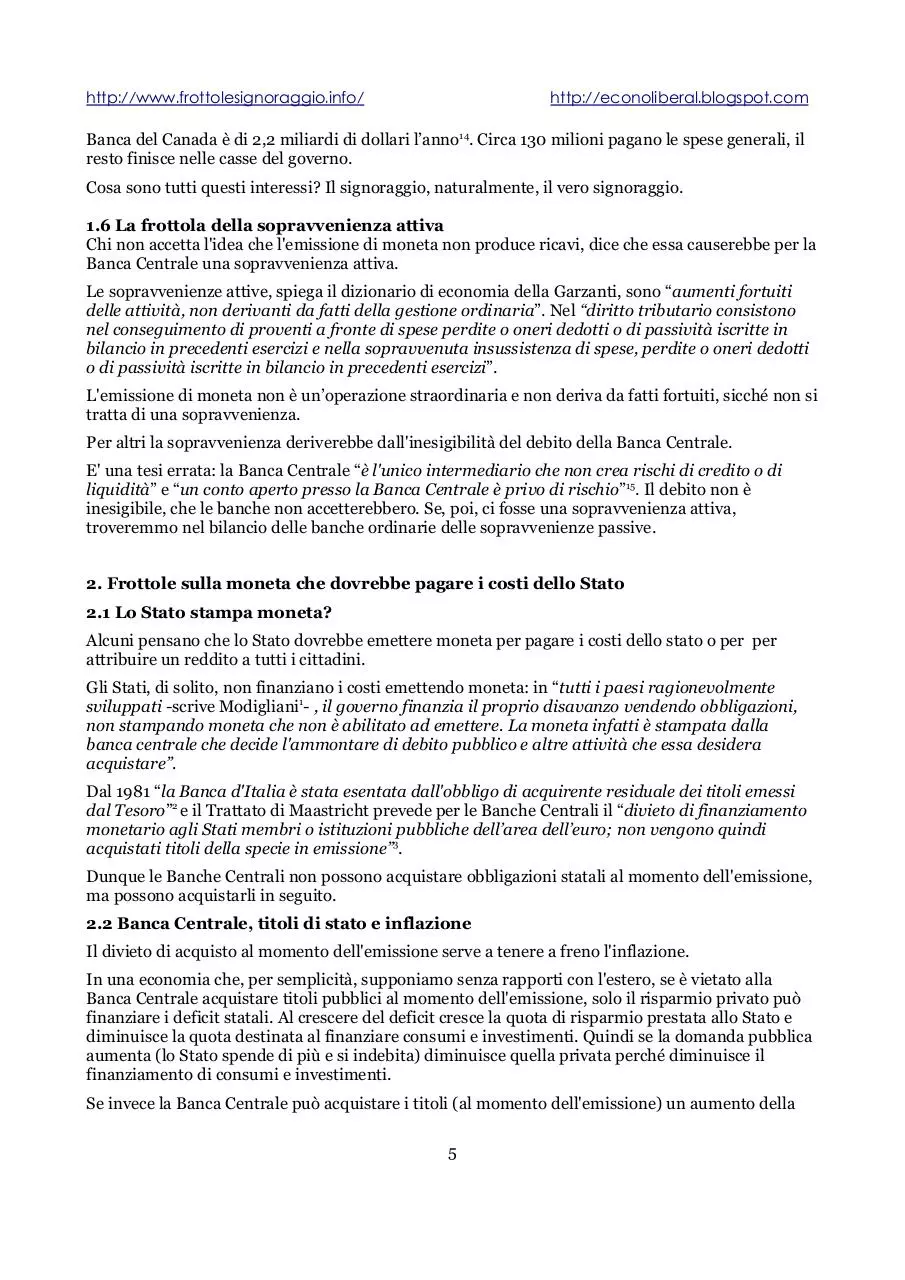Page 5 of 26, signoraggio