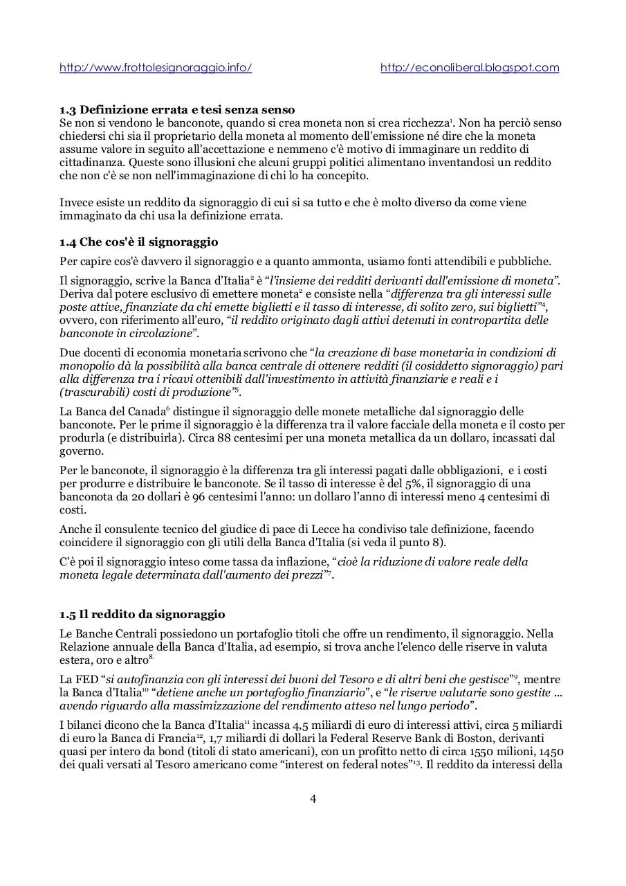 Page 4 of 26, signoraggio