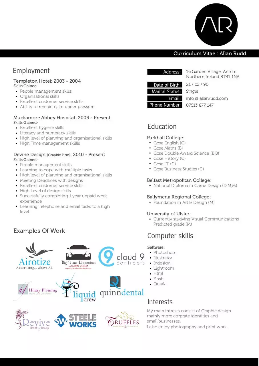 Page 1 of 1, cv
