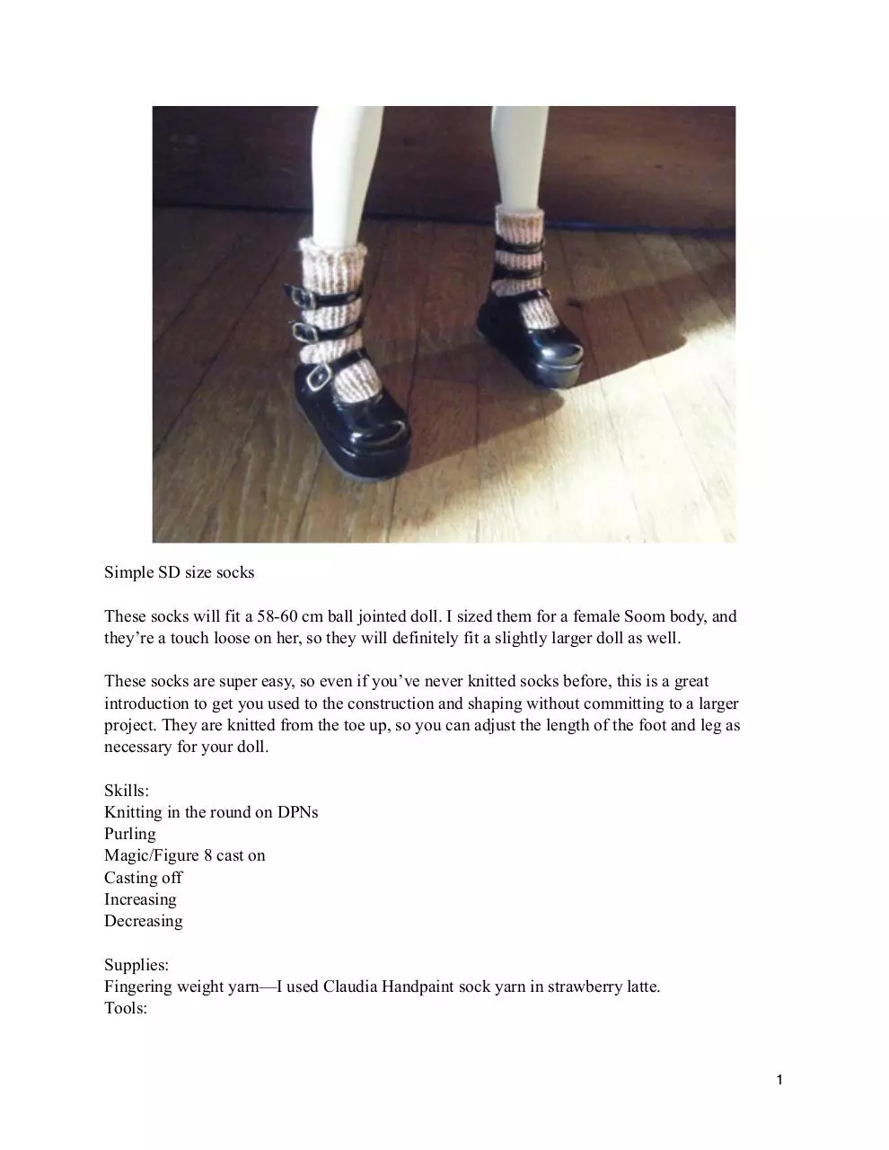 Page 1 of 3, 60cm doll socks