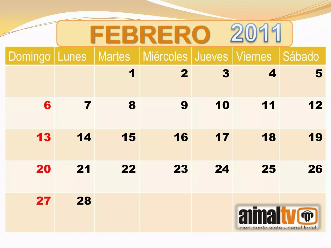 Page 2 of 12, CALENDARIO 2011 de Animal TV