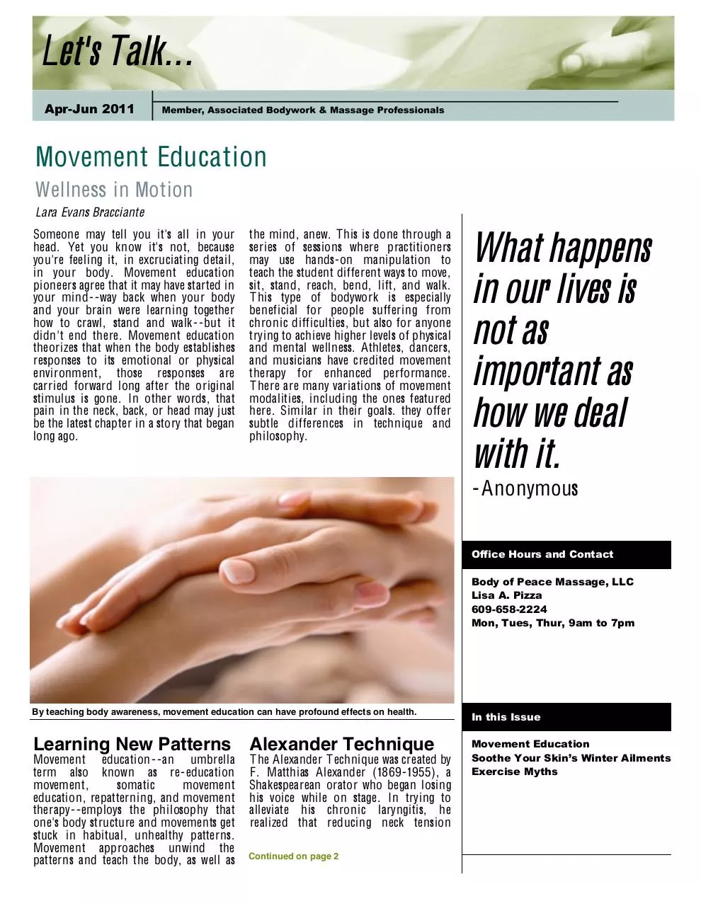 Page 1 of 4, Apr Jun 2011 Newsletter