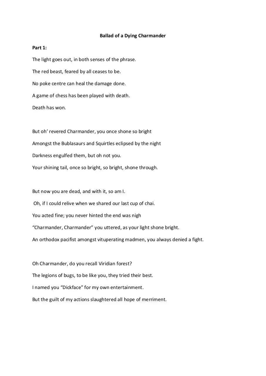 Page 1 of 3, Ballad of a Dying Charmander