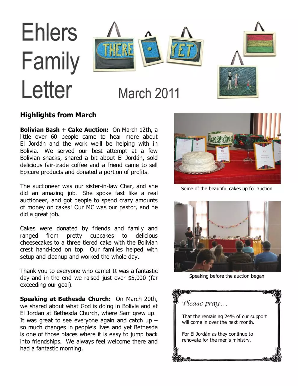 Page 1 of 2, Ehlers Family Letter Mar 2011