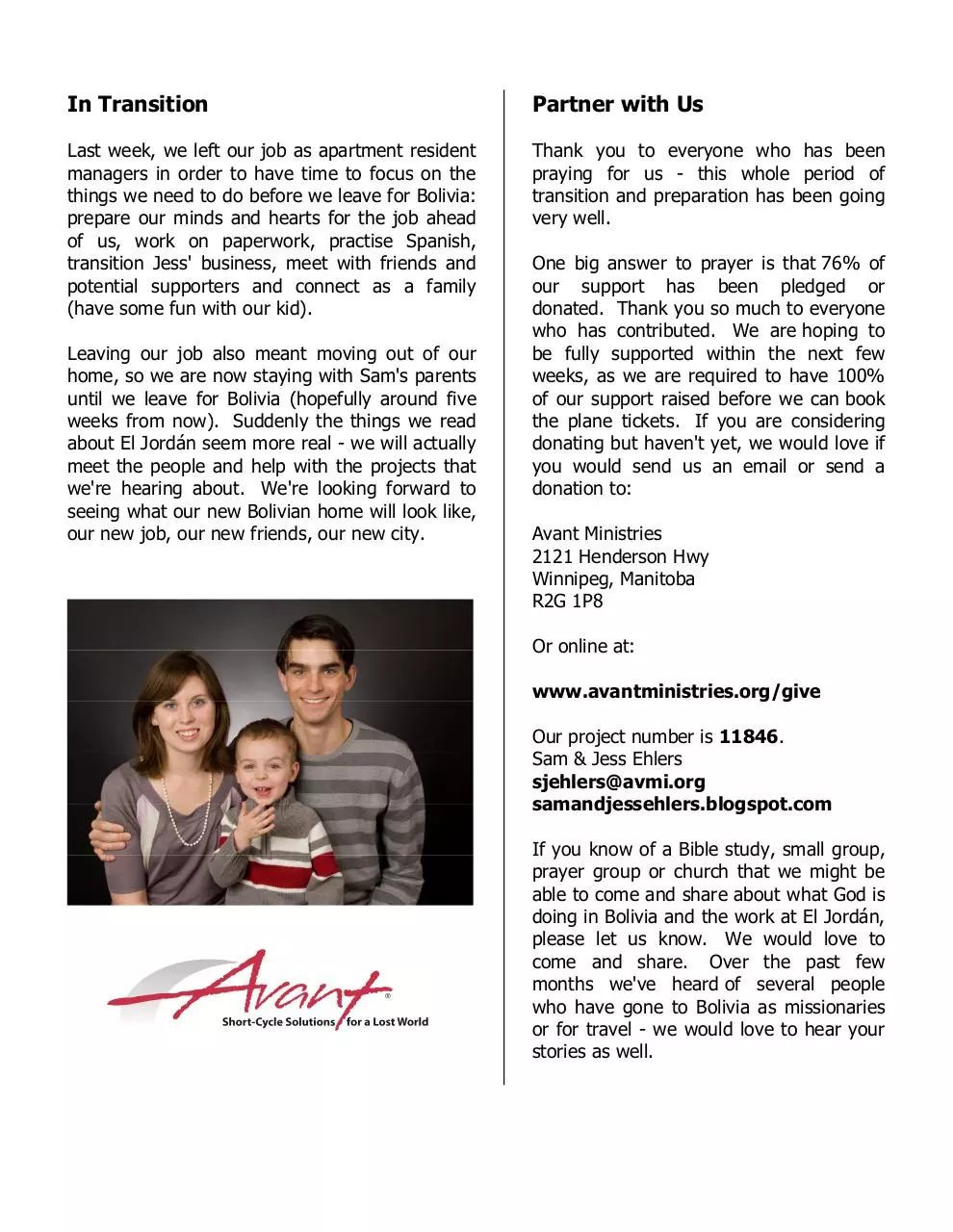 Page 2 of 2, Ehlers Family Letter Mar 2011