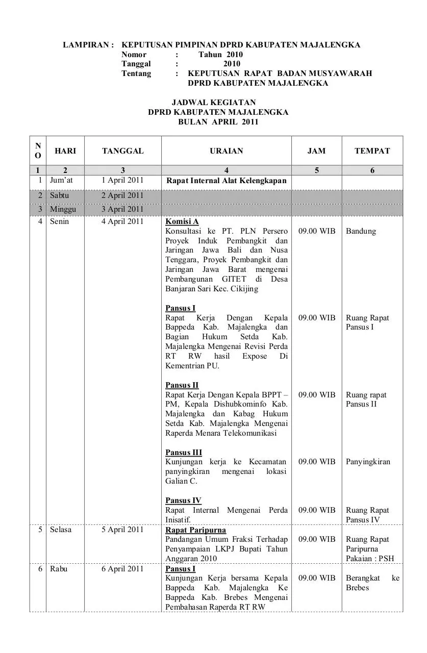 Page 1 of 7, jadwal April 11