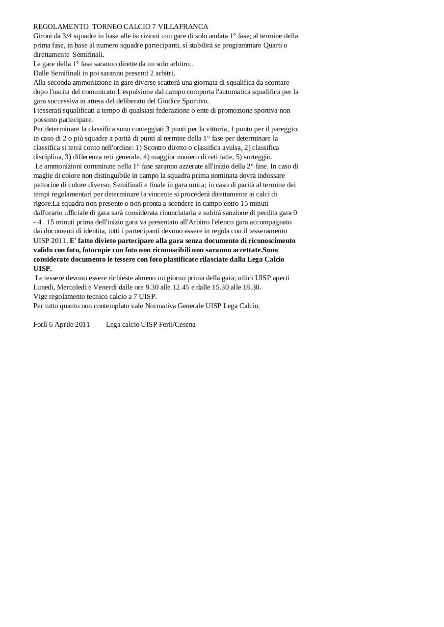 Document preview Villafranca torneo C7 con modulo iscrizione.pdf - page 2/4