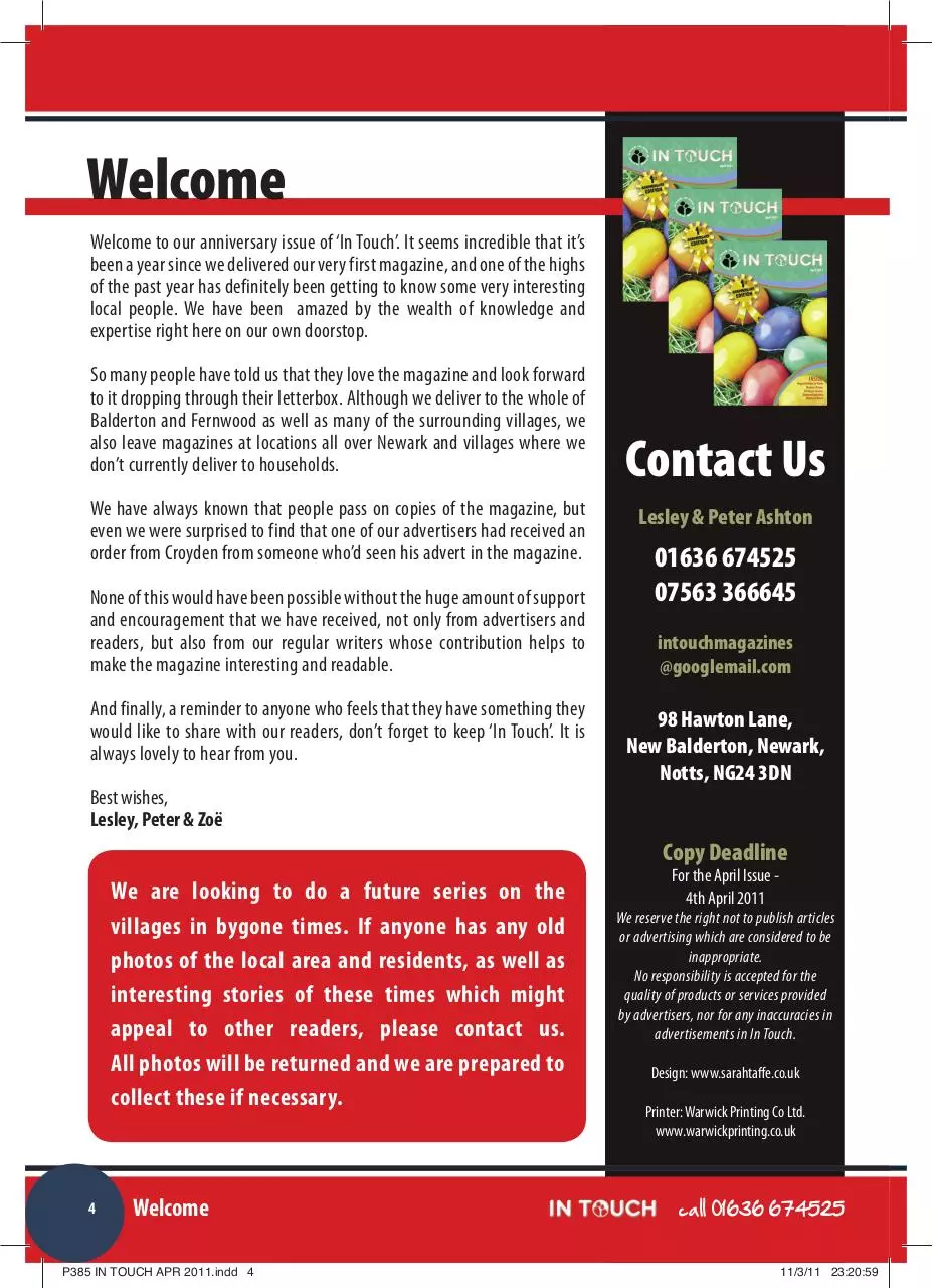 Page 4 of 40, In Touch April linked