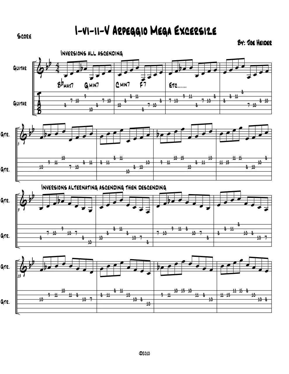 Page 1 of 2, I vi ii V Mega Excersize