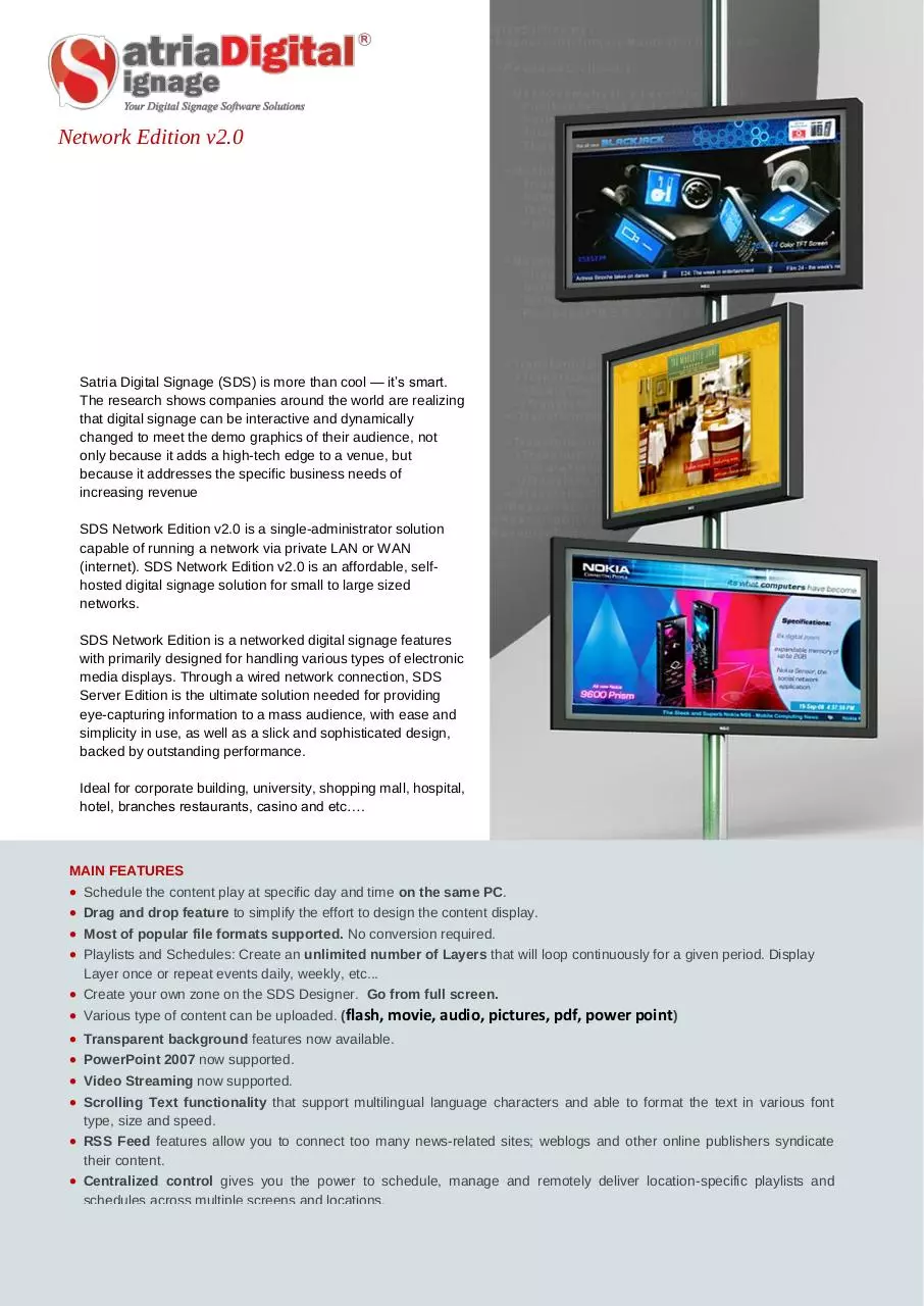 Page 1 of 2, SDS NEtwork Edition v2.0