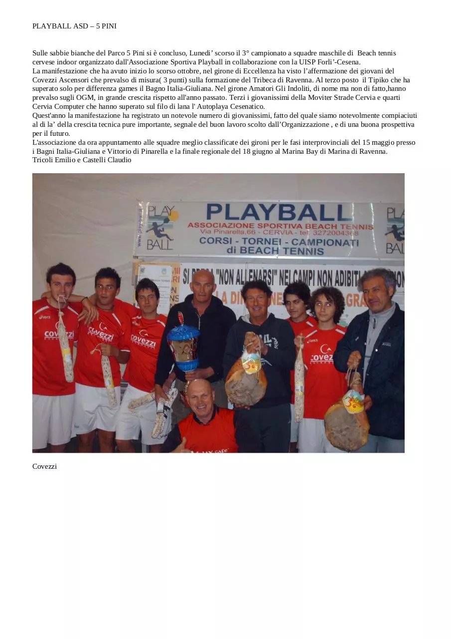 Page 1 of 3, 5 Pini Campionato uomini 2011
