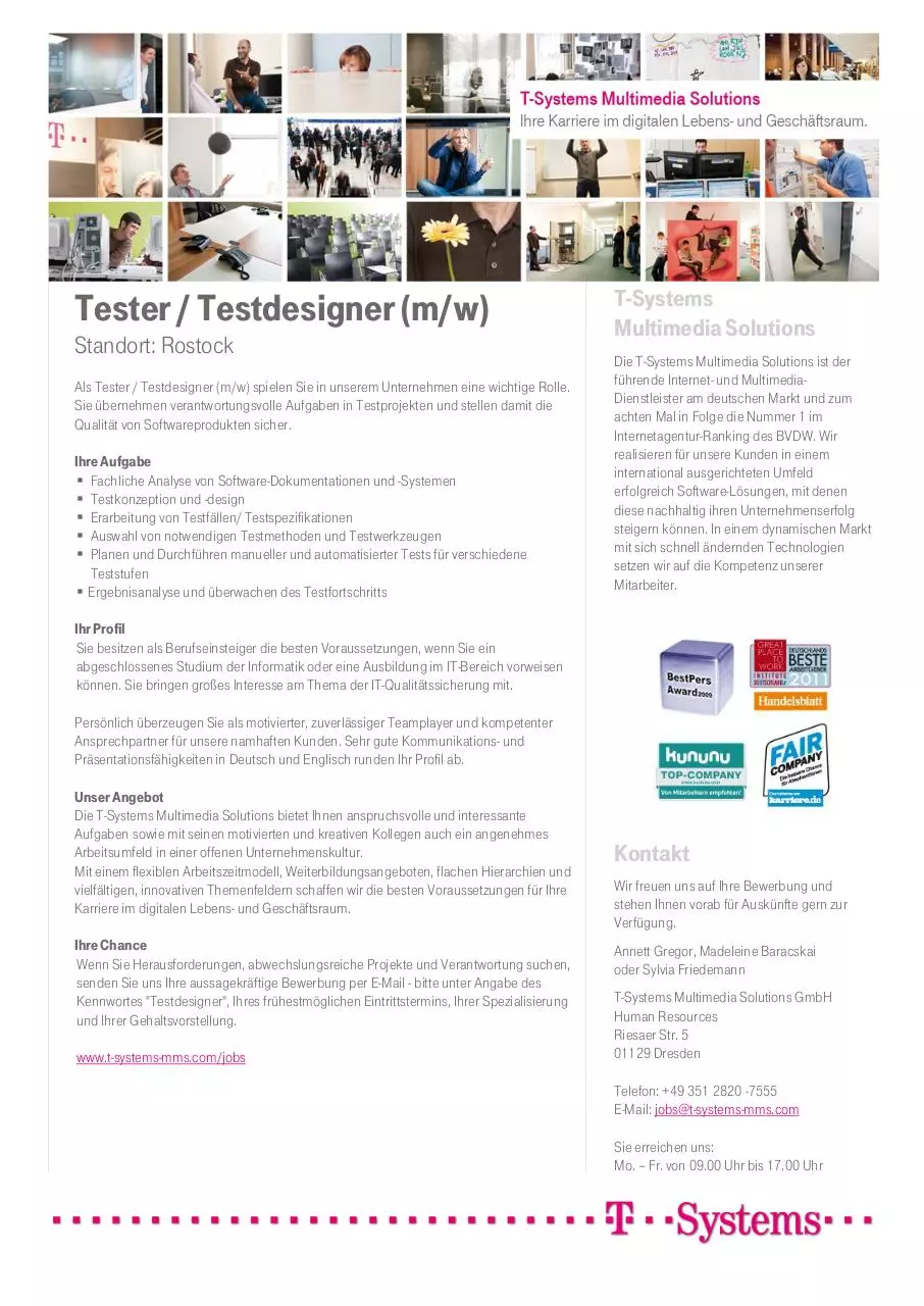 Page 1 of 1, Tester Testdesigner Rostock