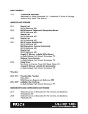 Page 2, Artist Resume Justin Price