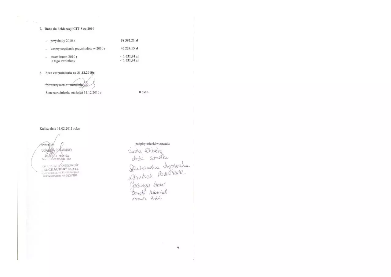 Page 5 of 5, sprawozdanie finansowe 2010