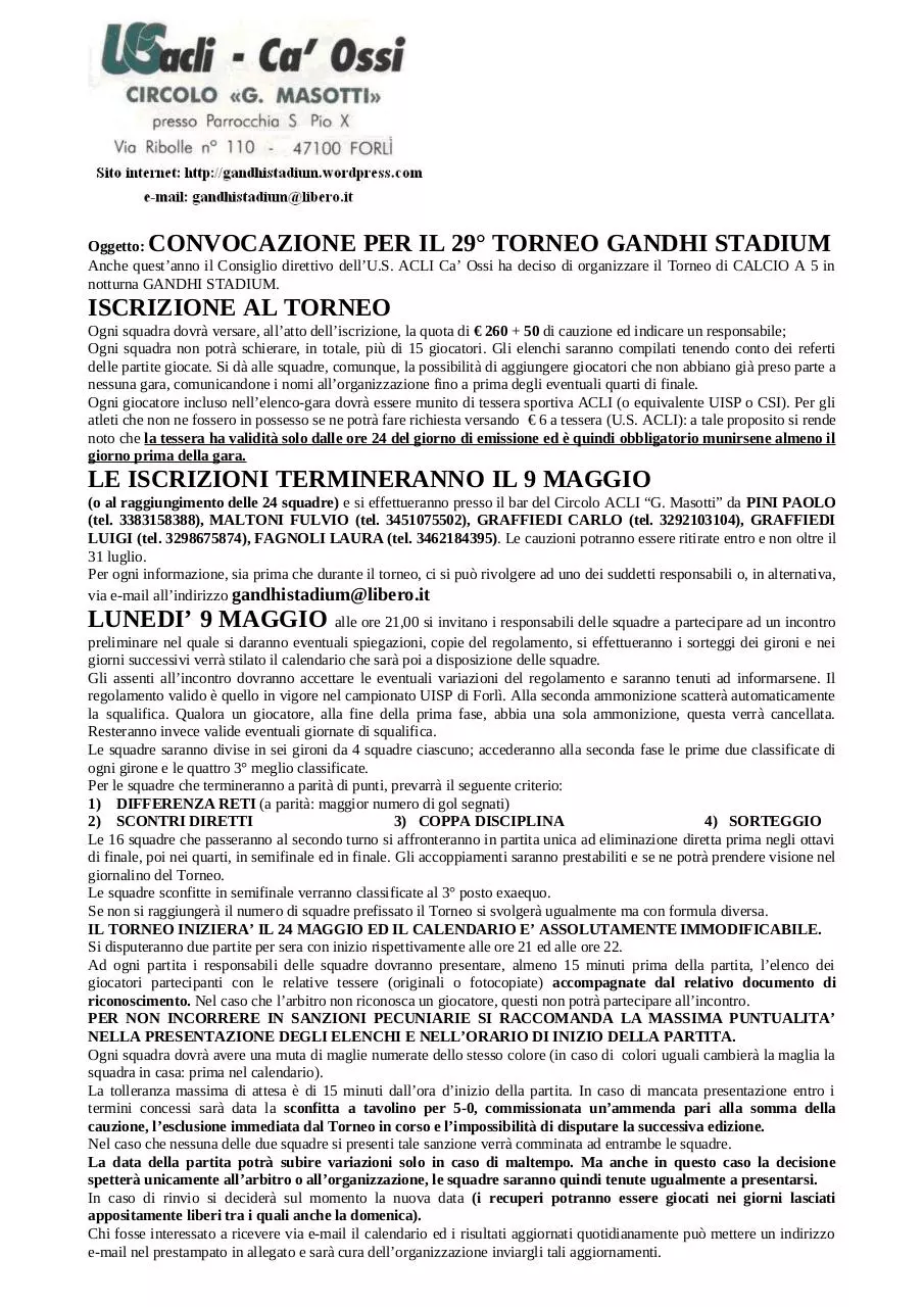 Page 1 of 1, convocazione GANDHI 2011