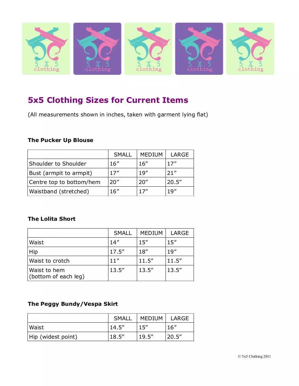 Page 1 of 2, size chart