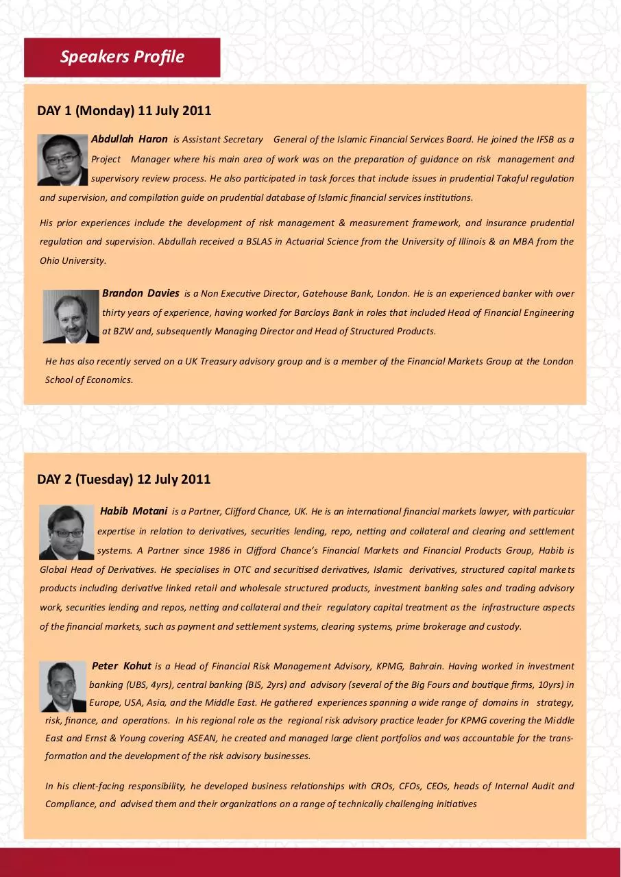 Page 1 of 1, Basel III The Speakers