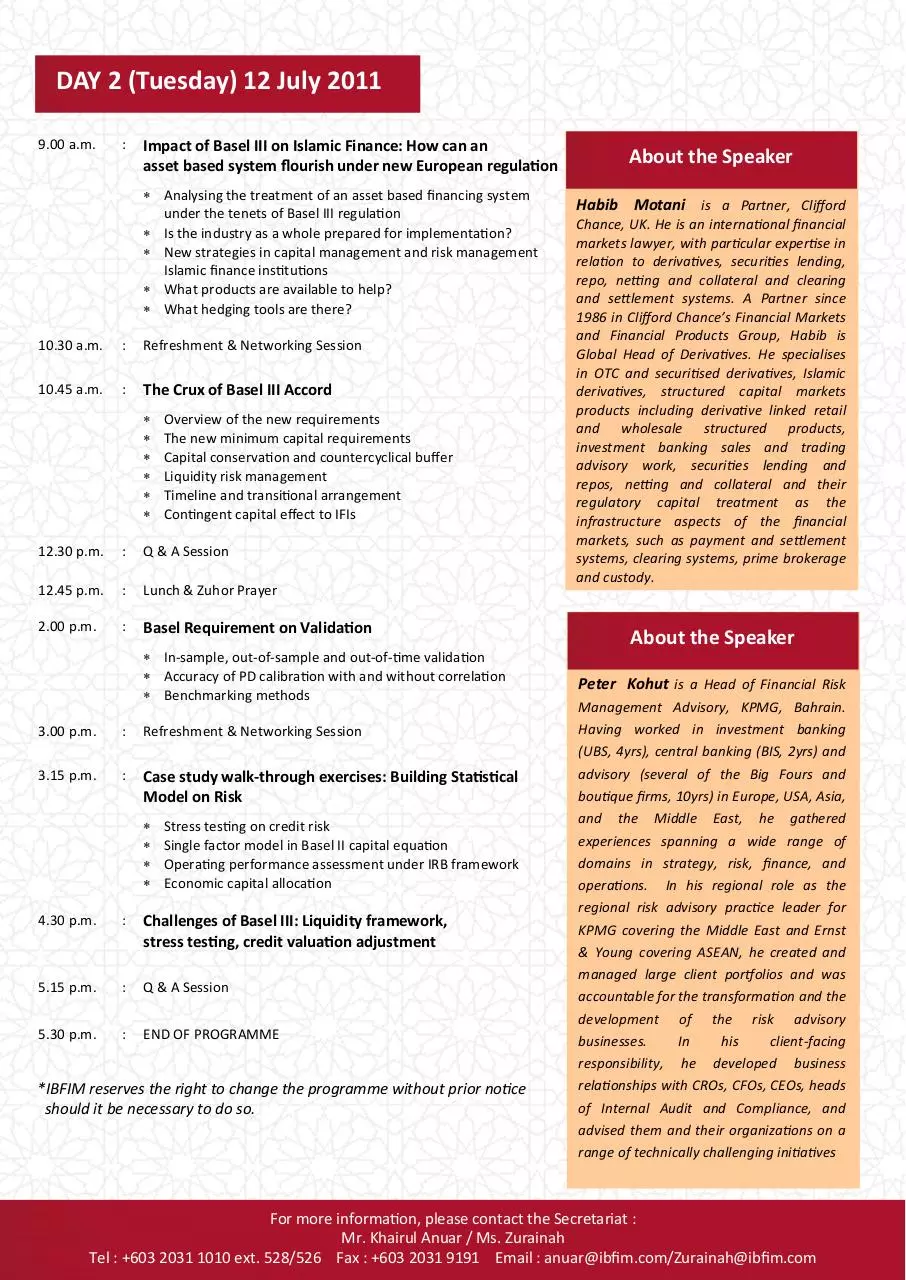 Page 2 of 2, Basel III 2011 Final Programme 2