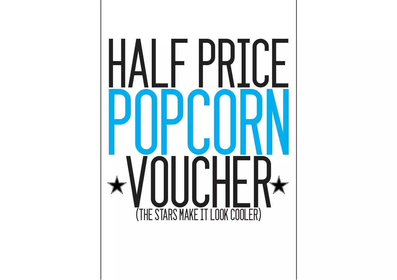 Page 1 of 1, popcorn voucher