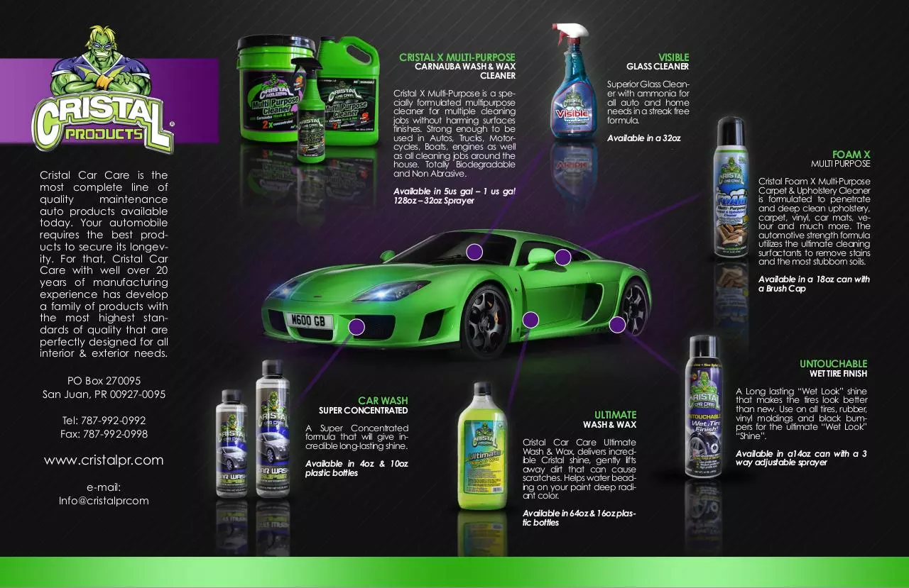 Page 2 of 2, Cristal Products Brochure (dibtico) FINAL By COLO