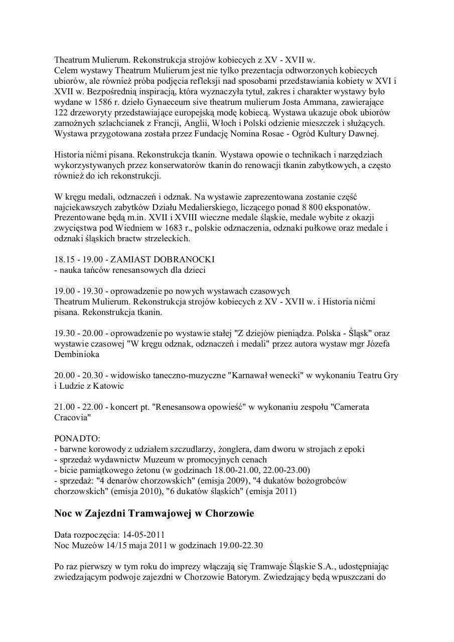 Page 2 of 16, noc muzeów 2011 ÅšlÄ…sk