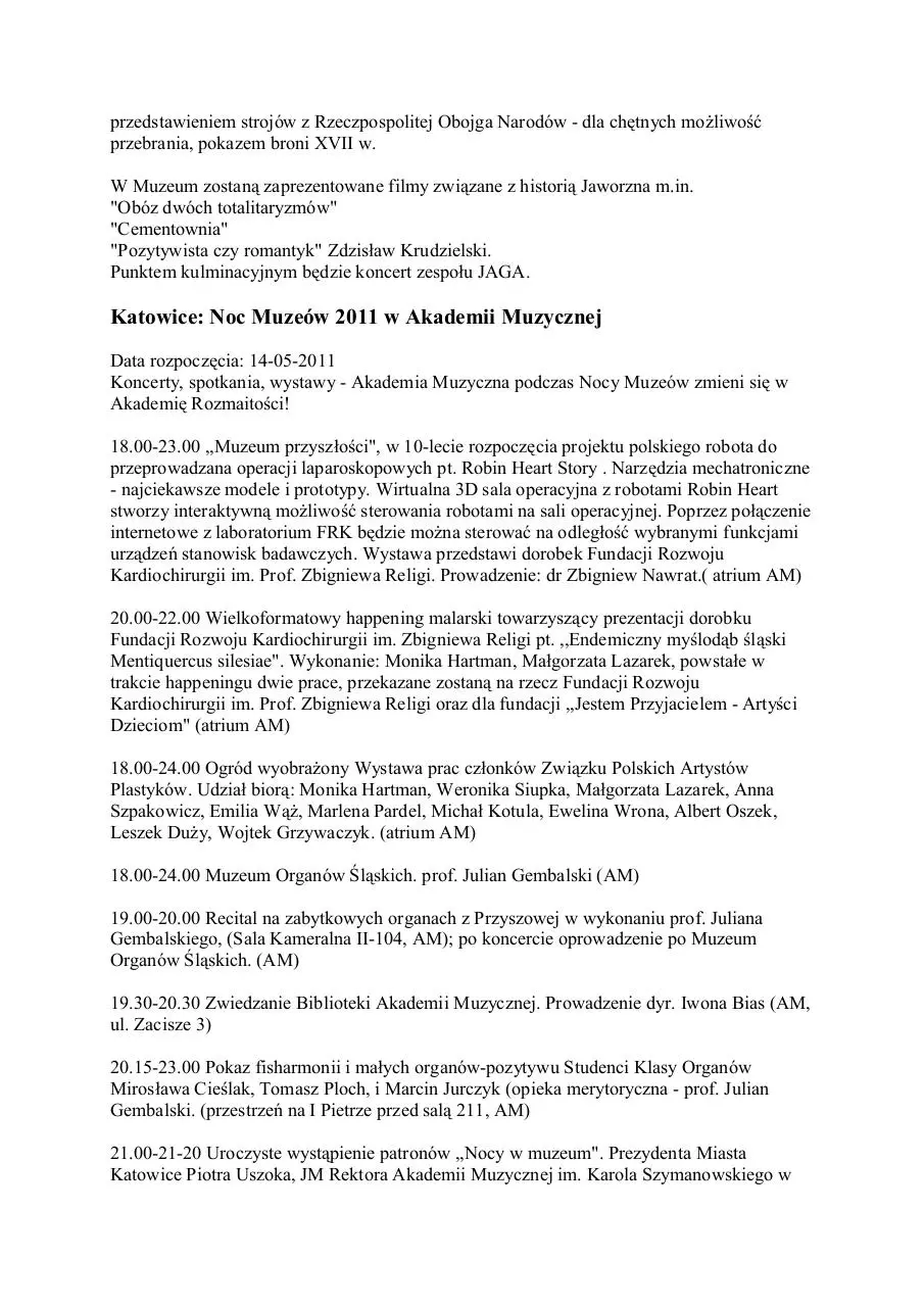 Page 4 of 16, noc muzeów 2011 ÅšlÄ…sk